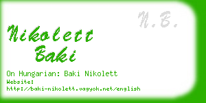 nikolett baki business card